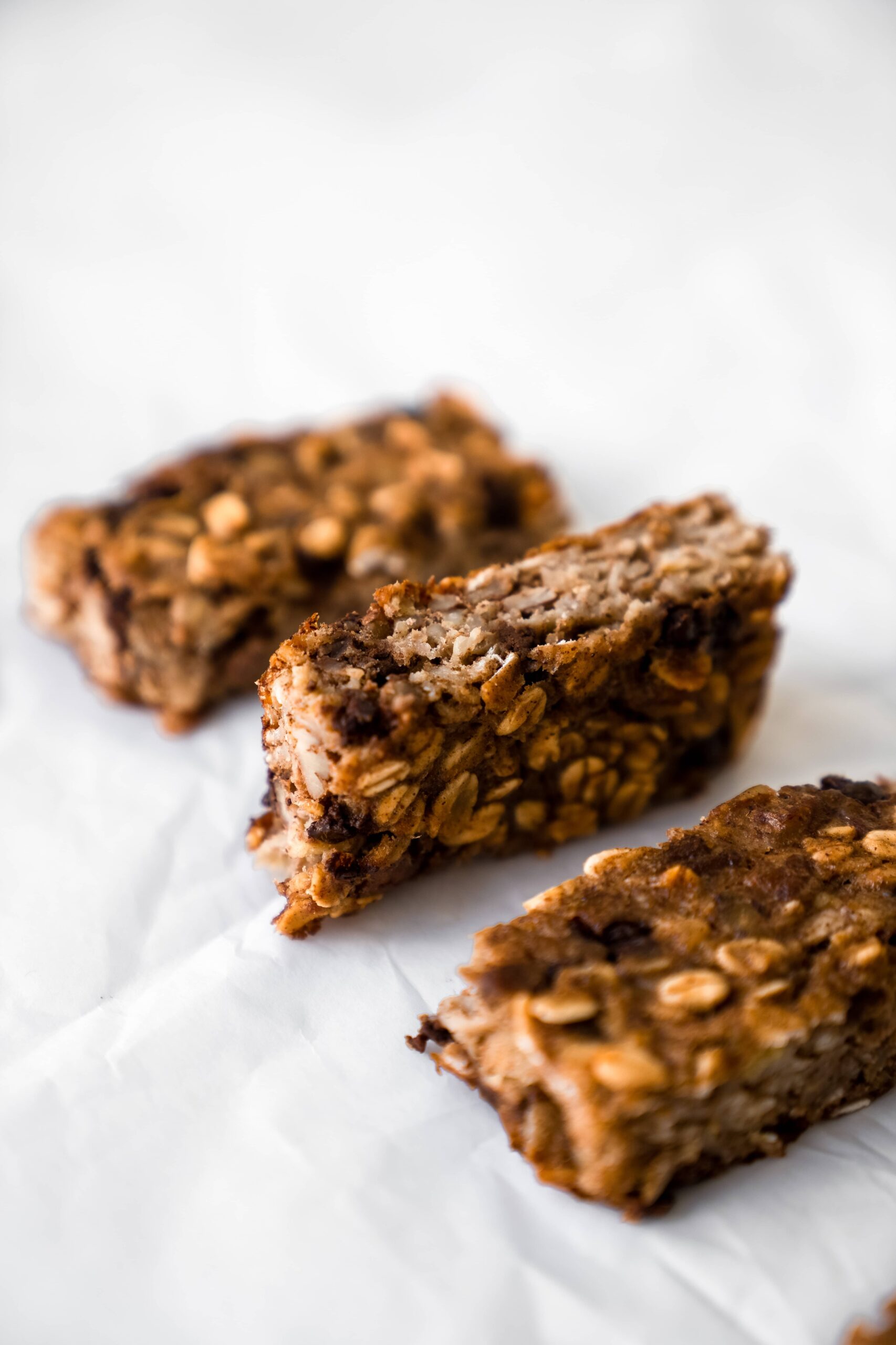 Barres tendres déjeuner protéinées aux bananes
