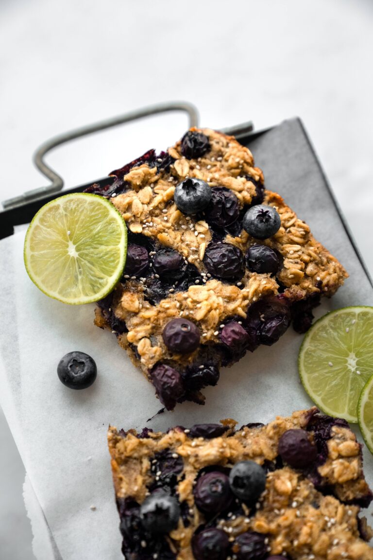 Barres tendres déjeuner protéinées aux bleuets