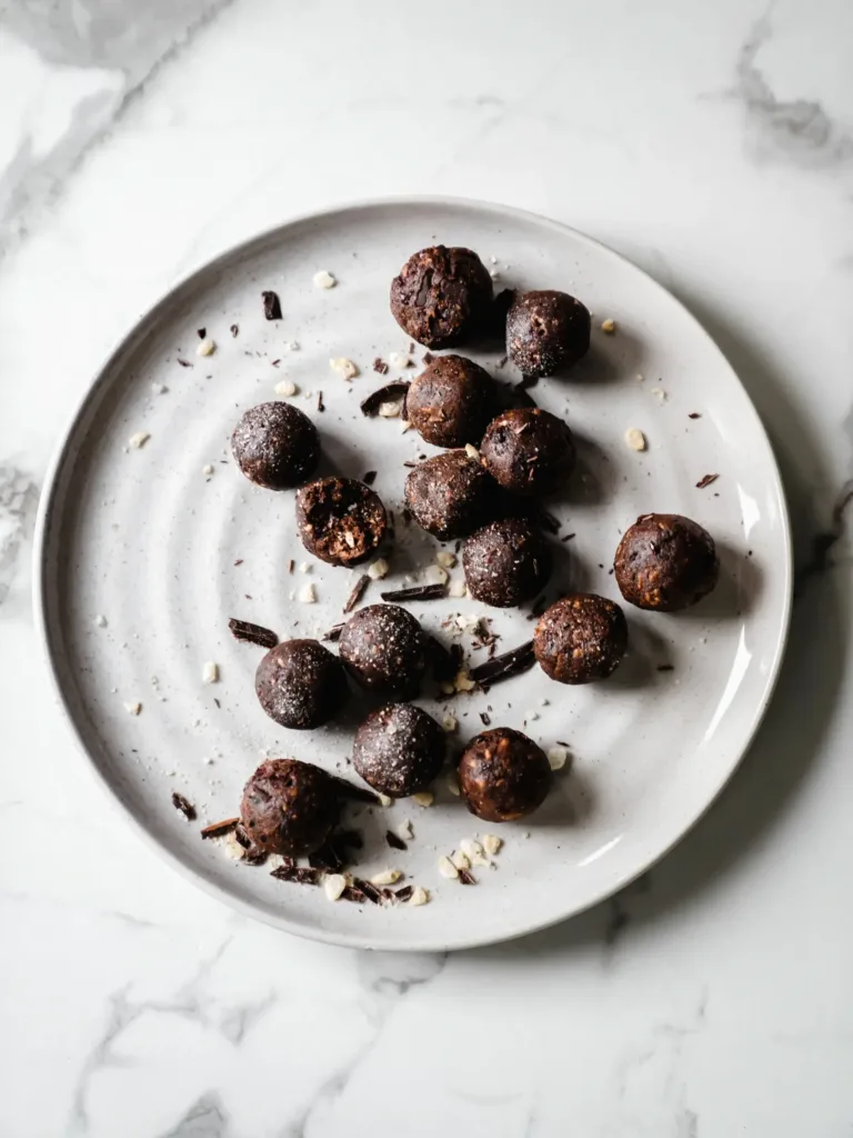 Boules au chocolat dont une bouchée est prise