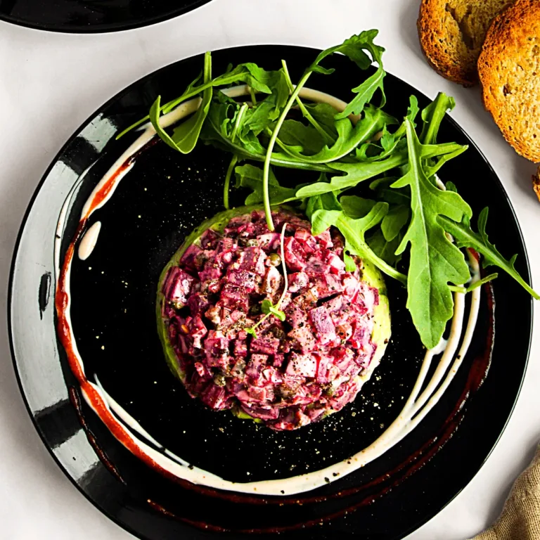 Tartare de betteraves et purée d'avocat